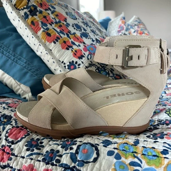 Sorel Joanie Ankle Strap Wedge sandals, size 8.5 - Picture 4 of 4